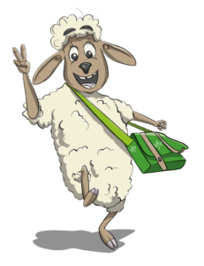 gezeichnetes Schaft begrüßt die Websitebesucher