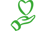 Icon Pflege mit Herz