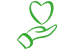 Icon für Pflege mit Herz